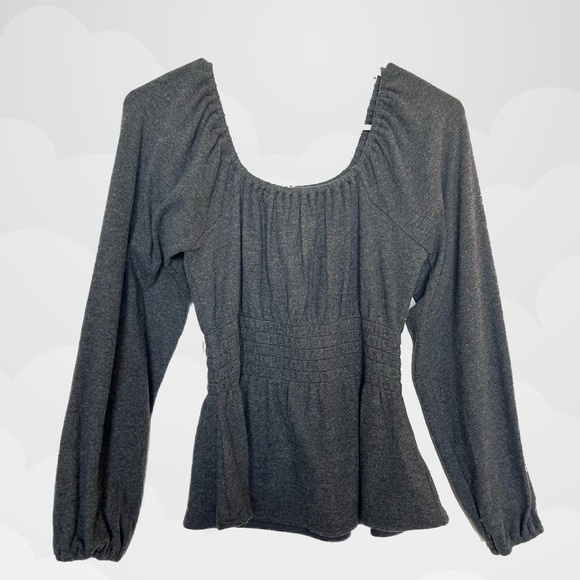 Madewell - Plush Square-Neck Smocked Top - Picture 1 of 8